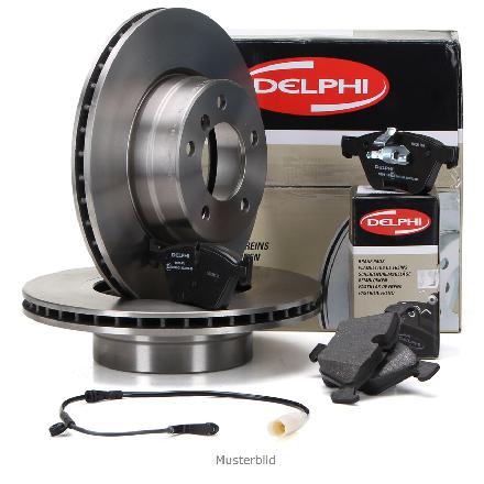 DELPHI Bremsscheiben + Beläge + Wako MERCEDES C218 X218 W211 W212 hinten