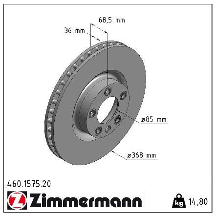 ZIMMERMANN Bremsscheiben + Beläge + Wako PORSCHE Cayenne (9PA) Touareg (7L) vorne Bild ZIMMERMANN Bremsscheiben + Beläge + Wako PORSCHE Cayenne (9PA) Touareg (7L) vorne