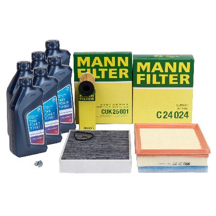 MANN Filterset 3-tlg + 6L ORIGINAL 5W30 Motoröl BMW F20 F21 F22 F23 F30-34 F32-36 N47