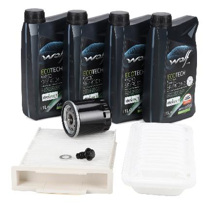 Filterset + 4L WOLF ECOTECH 5W30 SP/RC D1-3 für CITROEN C1 PEUGEOT 107 TOYOTA Aygo B1 1.0 Bild Filterset + 4L WOLF ECOTECH 5W30 SP/RC D1-3 für CITROEN C1 PEUGEOT 107 TOYOTA Aygo B1 1.0