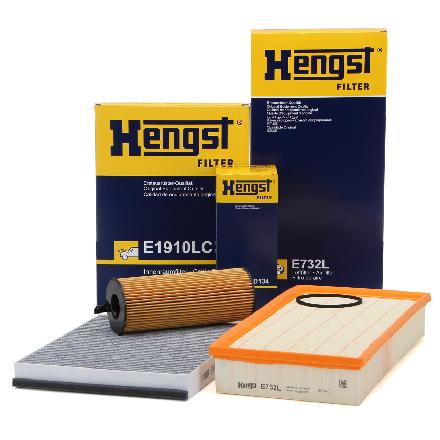 HENGST FILTER Luftfilter E732L + Filter, Innenraumluft E1910LC + Ölfilter E73H D134