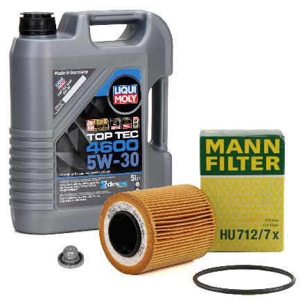 5L LIQUI MOLY Motoröl 5W30 dexos2 + MANN Ölfilter OPEL Astra H Corsa C D Meriva A 1.3 CDTI