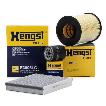 HENGST FILTER Ölfilter H90W23 + Filter, Innenraumluft E3905LC + Luftfilter E1010L