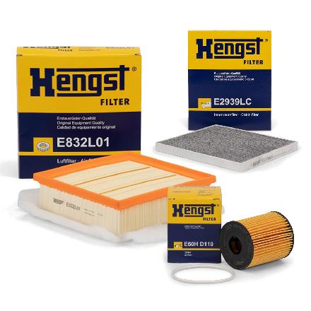 HENGST FILTER Filter, Innenraumluft E2939LC + Luftfilter E832L01 + Ölfilter E60H D110