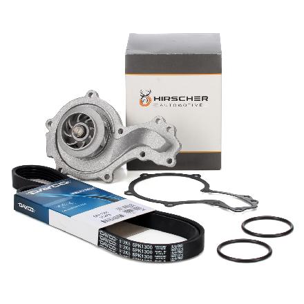 HIRSCHER Wasserpumpe + DAYCO Keilrippenriemen VW Passat B5 AUDI A4 B5 A6 C4 C5 1.6 1.8