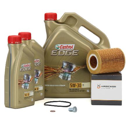 7 Liter CASTROL Edge Motoröl ÖL 5W30 M + HIRSCHER Ölfilter 11427512300