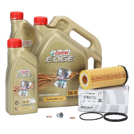 7L CASTROL EDGE 5W-30 M LL-04 Motoröl + ORIGINAL BMW Ölfilter E90-93 F10/11 F01 X5 X6 N57