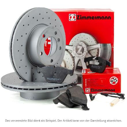 Zimmermann SPORT Bremsscheiben + Beläge + Wako AUDI A4 S4 (B9) A5 S5 (F5) Q5 (FY) vorne