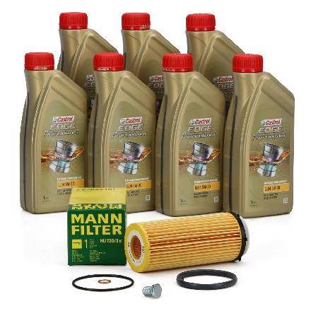 7 Liter CASTROL Edge Motoröl ÖL 5W30 M BMW Longlife-04 + MANN Ölfilter HU720/3x