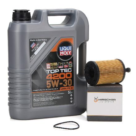 5L LIQUI MOLY 3707 Motoröl Öl TOP TEC 4200 5W30 + HIRSCHER Ölfilter 071115562C