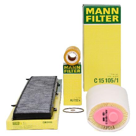 MANN-FILTER Filter, Innenraumluft CUK 8430 + Luftfilter C 15 105/1 + Ölfilter HU 722 x