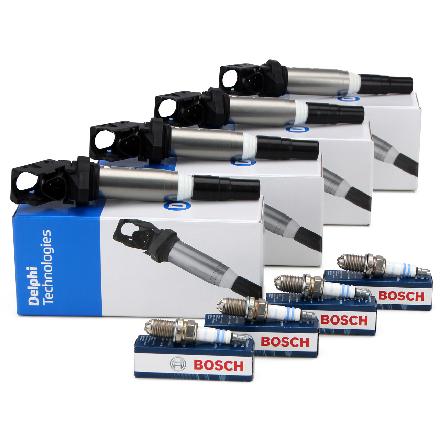 BOSCH Zündkerze 0 242 236 562 DELPHI Zündspule GN10571-12B1