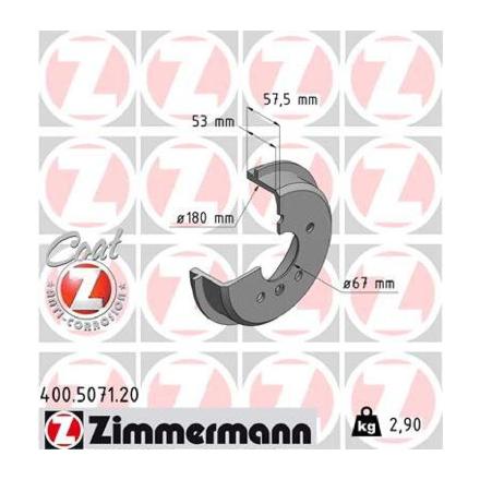 ZIMMERMANN Bremstrommel 400.5071.20 + Bremsbackensatz 10990.104.1 Bild ZIMMERMANN Bremstrommel 400.5071.20 + Bremsbackensatz 10990.104.1