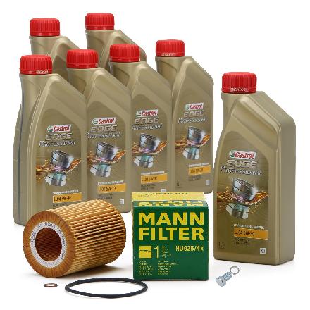 7 Liter CASTROL Edge Motoröl ÖL 5W30 M BMW Longlife-04 + MANN Ölfilter HU925/4x