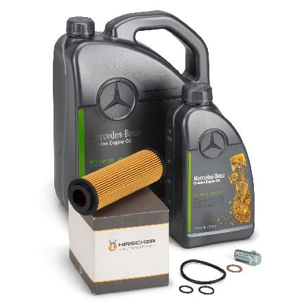 6L ORIGINAL Mercedes-Benz Motoröl 5W30 MB 229.51 + HIRSCHER Ölfilter 2711800509