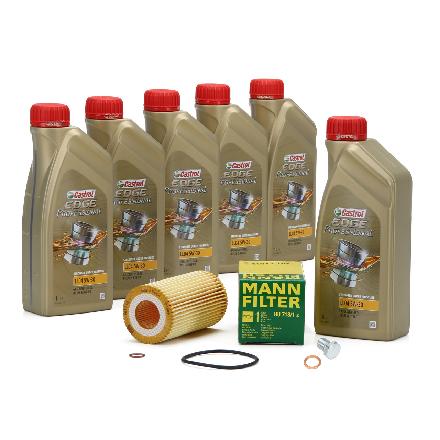 6 Liter CASTROL Edge Motoröl ÖL 5W30 M BMW Longlife-04 + MANN Ölfilter HU718/1z