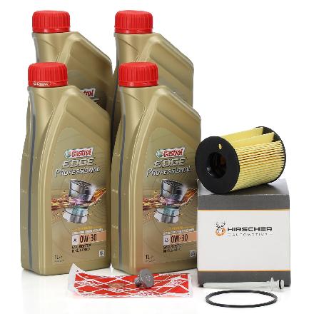 4L CASTROL EDGE A5 0W-30 + HIRSCHER Ölfilter VOLVO C30 S40 S60 S80 V40 V50 V60 V70 1.6 D