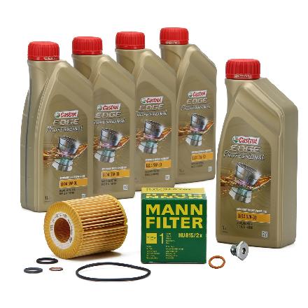 5 Liter CASTROL Edge Motoröl ÖL 5W30 M BMW Longlife-04 + MANN Ölfilter HU815/2x