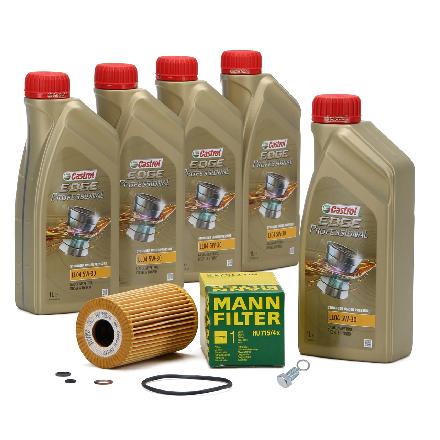 5 Liter CASTROL Edge Motoröl ÖL 5W30 M BMW Longlife-04 + MANN Ölfilter HU715/4x