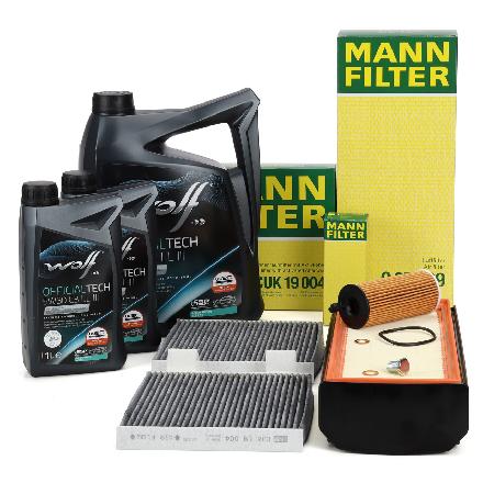 MANN Filterset 3-tlg + 7L WOLF 5W30 C3 LL III Motoröl BMW X3 F25 X4 F26 xDrive30/35d N57 Bild MANN Filterset 3-tlg + 7L WOLF 5W30 C3 LL III Motoröl BMW X3 F25 X4 F26 xDrive30/35d N57