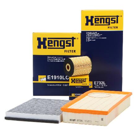 HENGST FILTER Luftfilter E732L + Filter, Innenraumluft E1910LC + Ölfilter E1001H D28