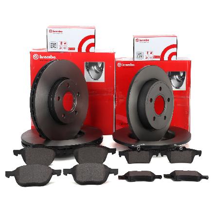 BREMBO Bremsscheibe 08.A029.21 + Bremsscheibe 09.9464.11 + Bremsbelagsatz, Scheibenbremse P 59 042 + Bremsbelagsatz, Scheibenbremse P 24 061