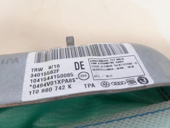 Airbag Dach rechts VW Touran 1T3 1T0880742M Bild Airbag Dach rechts VW Touran 1T3 1T0880742M