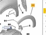 Kotflügelverbreiterung links Citroen C3 III SX 9812088680
