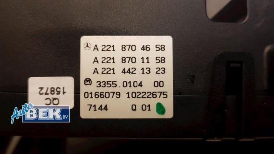 Heizungsbetätigung (Konsole) Mercedes-Benz S-Klasse W221 A2218704658 Bild Heizungsbetätigung (Konsole) Mercedes-Benz S-Klasse W221 A2218704658