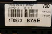 Tacho 1T0920875E Volkswagen Touran (1T3) Großraumlimousine 2.0 TDI 16V 140 (CFHC) 2013-03 CFHC