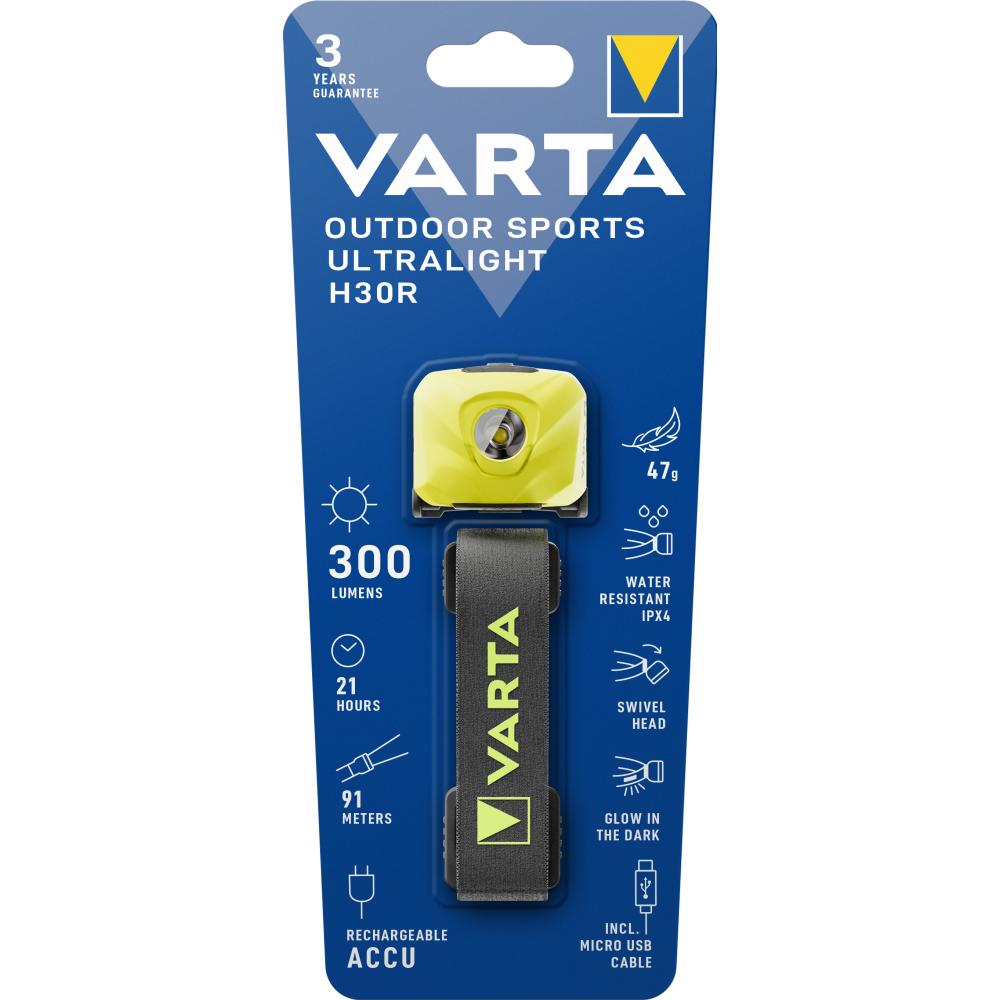 VARTA Outdoor Sports Ultralight H30R mit Akku, lime