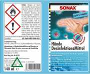 SONAX Hände-Desinfektionsmittel (140 ml) hygienische Händedesinfektion zur Desinfektion gegen Viren und Bakterien | Art-Nr. 04021000