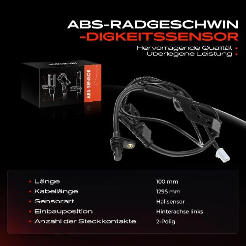 Frankberg 1x ABS Sensor Hinterachse links für KIA Carens I FC FJ Carens III MPV UN 2.0L 1.6L 2002-2013 Bild Frankberg 1x ABS Sensor Hinterachse links für KIA Carens I FC FJ Carens III MPV UN 2.0L 1.6L 2002-2013