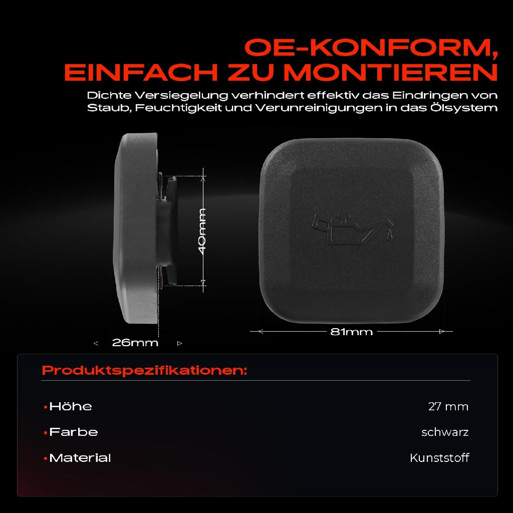 1x Ölverschlusskappe Öldeckel Ölkappe für BMW E34 E36 E87 E83 Land Rover Freelander