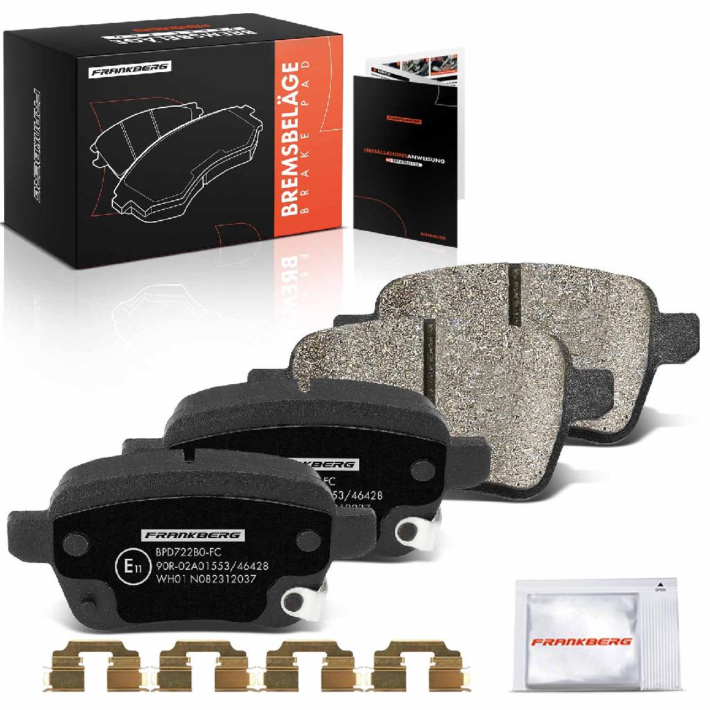 Frankberg 4x Bremsbeläge Hinterachse für Fiat 500L Tipo Kombi Schrägheck Stufenheck Opel Adam Corsa E Kasten/Schrägheck
