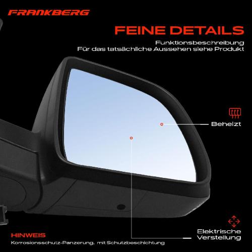 Frankberg 1x Außenspiegel Rechts für Fiat Doblo Cargo 263 1.2L 1.4L 1.6L 2.0L Bj ab 2010 Bild Frankberg 1x Außenspiegel Rechts für Fiat Doblo Cargo 263 1.2L 1.4L 1.6L 2.0L Bj ab 2010