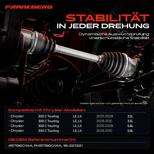 1x Antriebswelle Vorderachse Links für Chrysler 300 C Touring LE LX 3.5L 5.6L 2005-2010 Bild 1x Antriebswelle Vorderachse Links für Chrysler 300 C Touring LE LX 3.5L 5.6L 2005-2010
