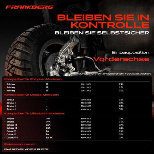 2x Traggelenk Vorderachse für Chrysler Sebring Cabriolet Coupe Dodge Stratus II Mitsubishi Eclipse III Bild 2x Traggelenk Vorderachse für Chrysler Sebring Cabriolet Coupe Dodge Stratus II Mitsubishi Eclipse III