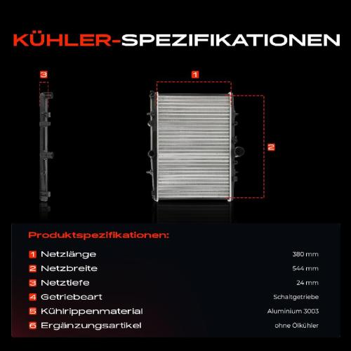 1x Kühler Wasserkühler Motorkühler für Peugeot 406 8B 8E/F Citroën Bild 1x Kühler Wasserkühler Motorkühler für Peugeot 406 8B 8E/F Citroën