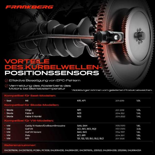2x Kurbelwellensensor Impulsgeber für VW Golf 7 Polo UP! Skoda Fabia 3 Seat Mii Bild 2x Kurbelwellensensor Impulsgeber für VW Golf 7 Polo UP! Skoda Fabia 3 Seat Mii