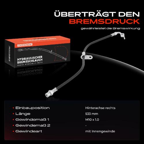 Frankberg 1x Bremsschlauch Bremsschläuche Hinterachse Rechts für Subaru Legacy V BM Outback BR Bild Frankberg 1x Bremsschlauch Bremsschläuche Hinterachse Rechts für Subaru Legacy V BM Outback BR