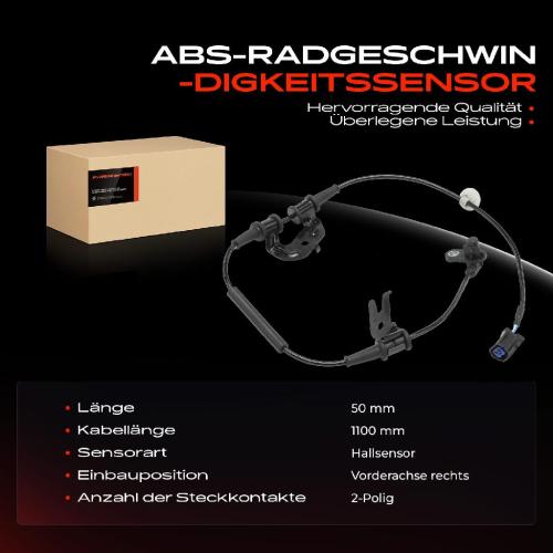 Frankberg 1x ABS Sensor Vorderachse rechts für Hyundai i20 PB PBT 1.1L 1.2L 1.4L 1.6L 2008-2015 Bild Frankberg 1x ABS Sensor Vorderachse rechts für Hyundai i20 PB PBT 1.1L 1.2L 1.4L 1.6L 2008-2015
