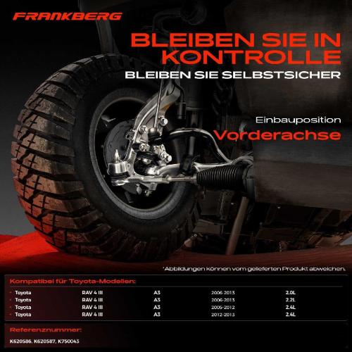 Frankberg 1x Querlenker Satz Vorderachse für Toyota RAV 4 III A3 2.0L 2.2L 2.4L 2005-2013 Bild Frankberg 1x Querlenker Satz Vorderachse für Toyota RAV 4 III A3 2.0L 2.2L 2.4L 2005-2013