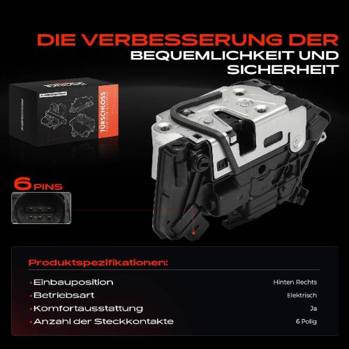 1x Türschloss Hinten Rechts für VW Amarok Pritsche/Fahrgestell CC Passat Tiguan Skoda Fabia II Combi Bild 1x Türschloss Hinten Rechts für VW Amarok Pritsche/Fahrgestell CC Passat Tiguan Skoda Fabia II Combi