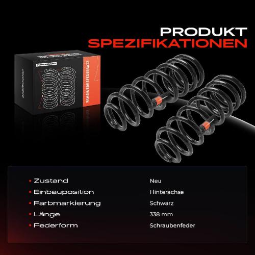 Frankberg 2x Fahrwerksfeder Hinterachse für Fiat Multipla 186 1.6L 1.9L 1999-2010 Bild Frankberg 2x Fahrwerksfeder Hinterachse für Fiat Multipla 186 1.6L 1.9L 1999-2010