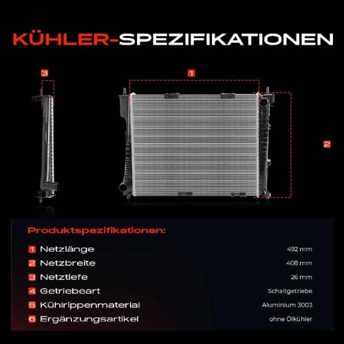 Frankberg 1x Kühler Wasserkühler Motorkühler für Renault Clio 3 Modus 1.2L-1.6L Bild Frankberg 1x Kühler Wasserkühler Motorkühler für Renault Clio 3 Modus 1.2L-1.6L