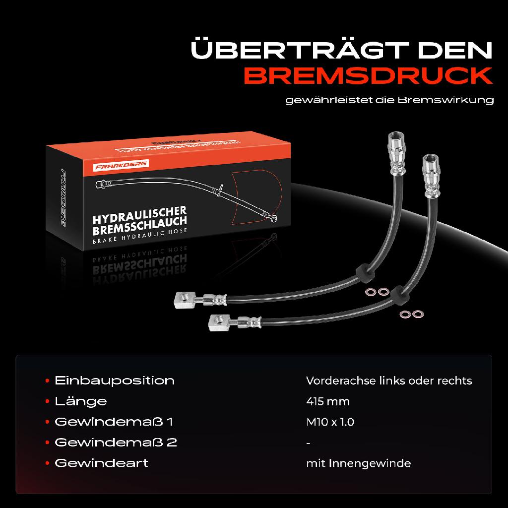 2x Bremsschlauch Bremsschläuche Vorne für VW Polo 6N Passat 35I Lupo Seat Arosa 6H