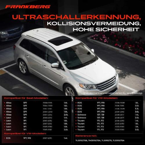 Frankberg 1x Parksensor PDC Sensor Hinten für VW Caddy III EOS Touran Seat Altea Leon Toledo III Bild Frankberg 1x Parksensor PDC Sensor Hinten für VW Caddy III EOS Touran Seat Altea Leon Toledo III