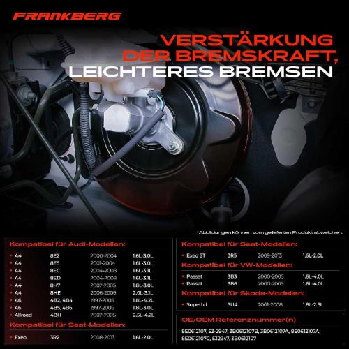 1x Bremskraftverstärker für VW Passat 3B2 3B3 3B5 3B6 Audi A4 8E B6 B7 Bild 1x Bremskraftverstärker für VW Passat 3B2 3B3 3B5 3B6 Audi A4 8E B6 B7