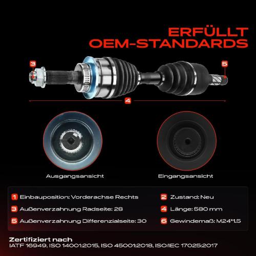 Frankberg 1x Antriebswelle Vorderachse Rechts für Ford Ranger ET Mazda BT-50 2006-2015 Bild Frankberg 1x Antriebswelle Vorderachse Rechts für Ford Ranger ET Mazda BT-50 2006-2015